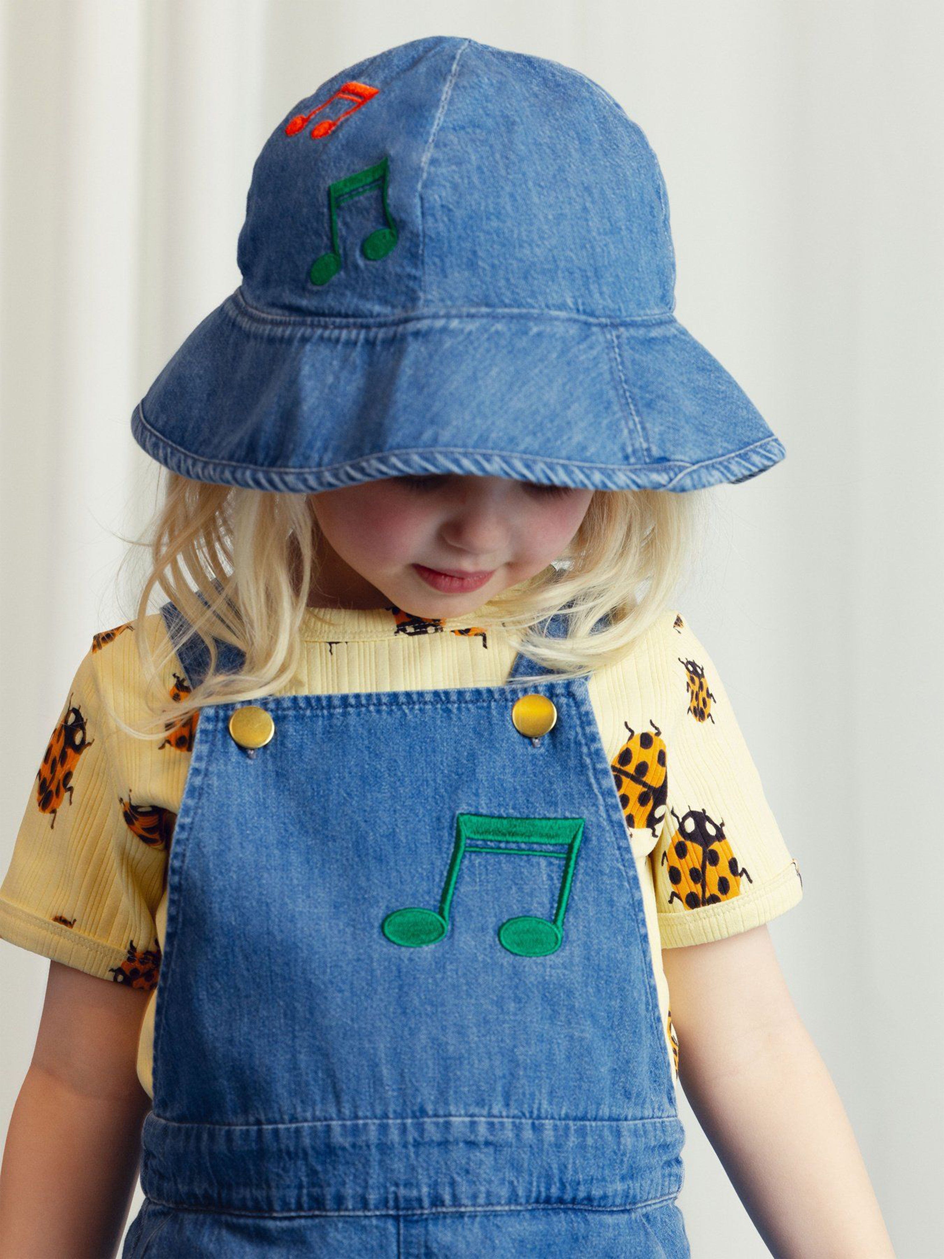 Blue Embroidered Sun Hat for Baby Girls - Perfect for Beach, Park & Outdoor Summer Adventures