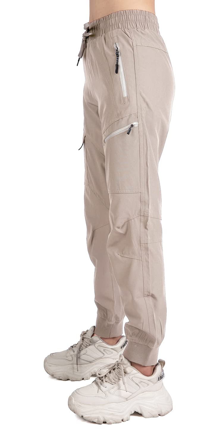 Women's Lightweight Cargo Jogger Pants - Athletic Workout Hiking Travel Pants with Quick-Dry Fabric - Perfect for Gym, Outdoor Adventures & Casual Wear
