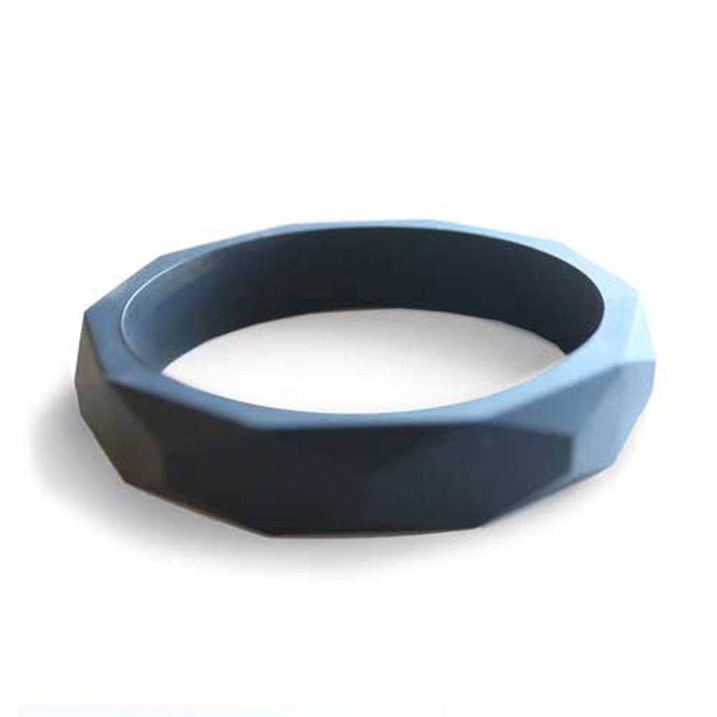 Geo Silicone Teething Bangle for Babies - Soft Chewable Teether Bracelet for Soothing Sore Gums - Perfect for Infants & Toddlers (Home, Travel & Daycare Use)