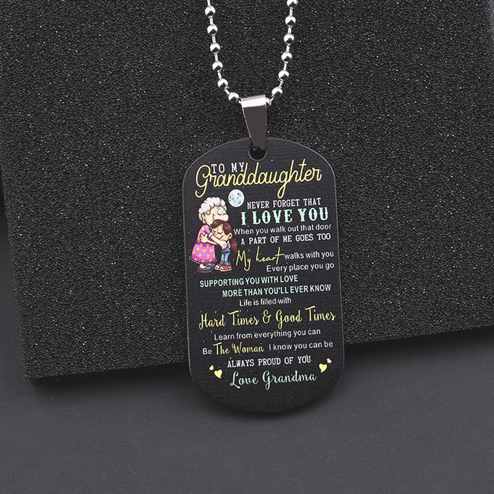 Inspirational Keychain Necklace Jewelry Set - Meaningful Granddaughter Gift for Birthday, Graduation | Thoughtful Present from Grandma - Perfect for Special Occasions & Everyday Wear