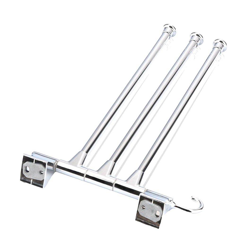 Stainless Steel Wall Mounted Towel Holder - Bathroom Towel Rack with Shelf for Bath & Kitchen - Perfect for Hand Towels, Washcloths, and Sponges