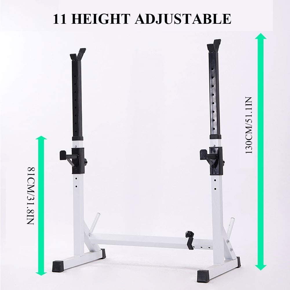 Adjustable Bench Press Rack - Multi-Function Home Gym Equipment for Weight Lifting, Squat Rack & Dip Station - Heavy Duty Barbell Stand for Strength Training (300lbs Capacity) - Perfect for Home Workouts & Garage Gym Setup