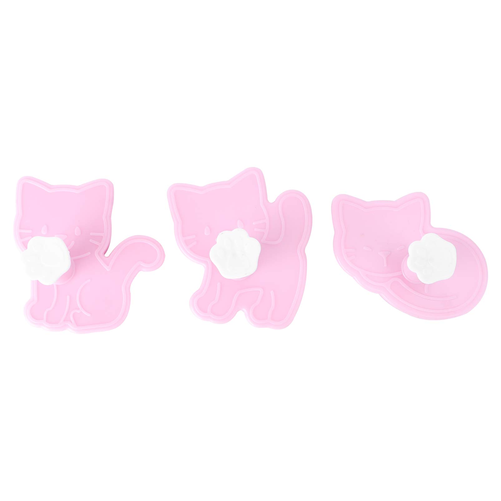 3pcs Cat Shaped Biscuit Molds - Cartoon Cookie Baking Tools for DIY Kitchen, Perfect for Birthday Parties & Holiday Baking