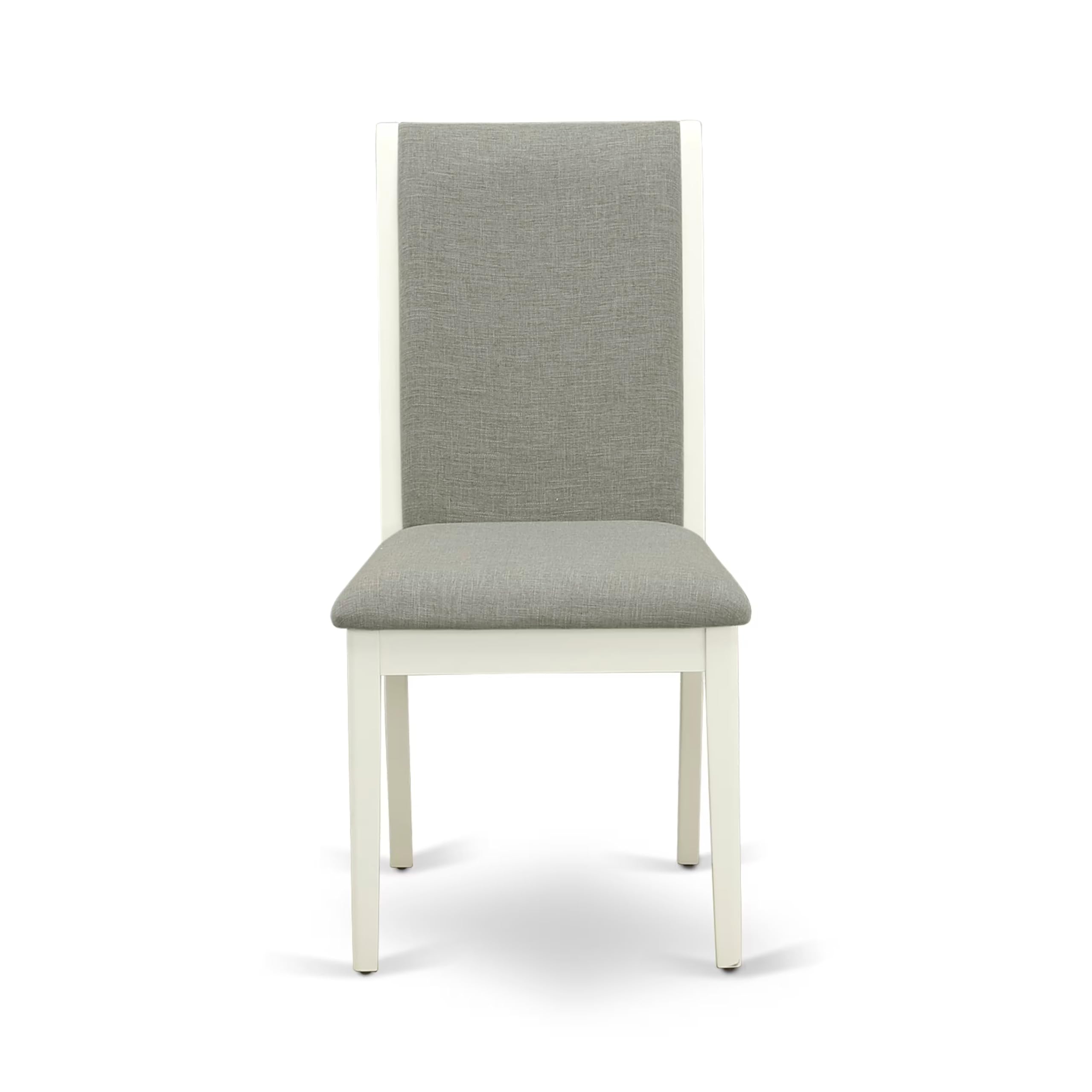 East West Furniture 5-Piece Kitchen Table Set for 4 - 36x60 Inch Rectangle Dining Table with V-Legs & 4 Shitake Linen Fabric Parsons Chairs, Multi-Color - Perfect for Small Dining Rooms, Breakfast Nooks, and Cozy Family Meals