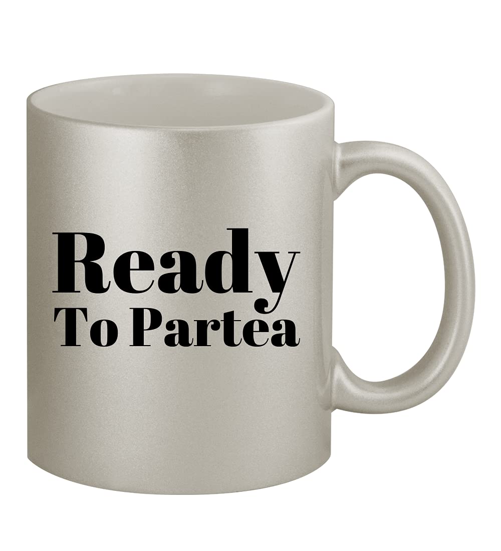 Ready To Partea - 11oz Ceramic Silver Coffee Mug - Perfect for Home, Office & Gifts - Elegant Tea & Coffee Drinking Cup