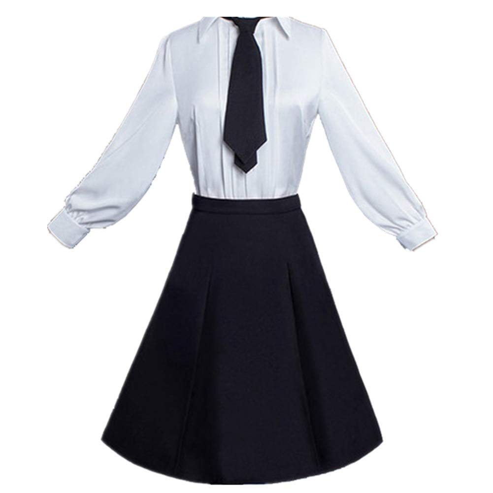 Suhero Akiko Yosano Cosplay Costume - Anime Bungo Stray Dogs School Uniform Outfit with Wig for Halloween, Conventions & Themed Parties