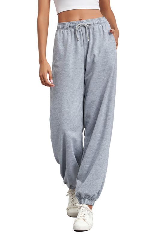 **Women's High Waisted Sweatpants - Baggy Joggers with Drawstring & Pockets for Gym, Workout, Lounge & Fall 2024 Fashion**    *(Perfect for Yoga, Running, Errands & Casual Wear - Comfortable & Stylish Activewear for Women)*