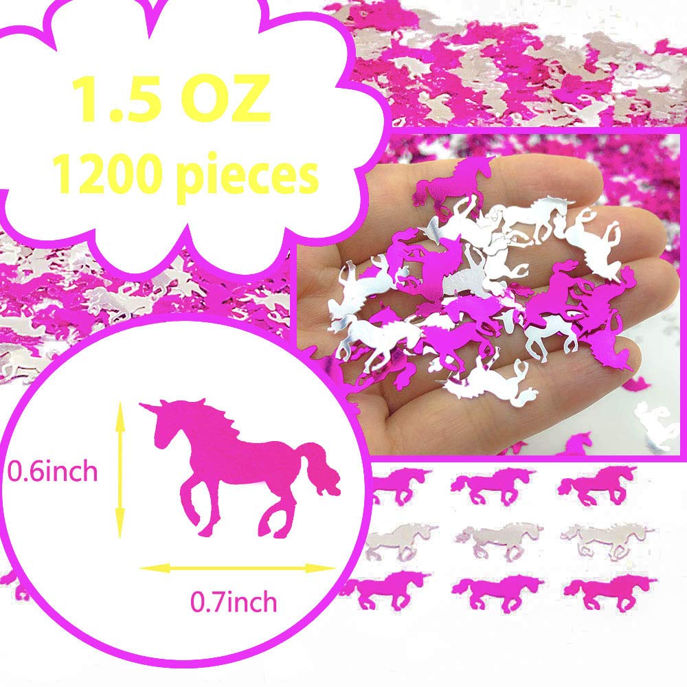 Metallic Foil Unicorn Confetti for Birthday Party Decorations - Perfect for Weddings, Baby Showers & Bridal Showers - Festive Table Scatter for Theme Parties & Celebrations