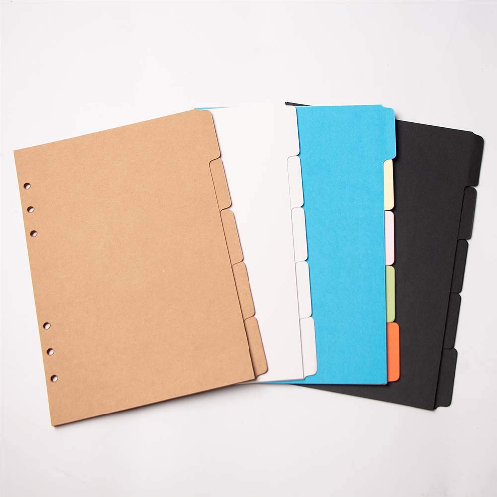 JuneTree 6-Ring Binder Dividers with 5 Tabs - 6 Sets A6 Index Organizer Refill Pages for School, Office & Home Organization - Perfect for Notebooks, Planners and Study Materials