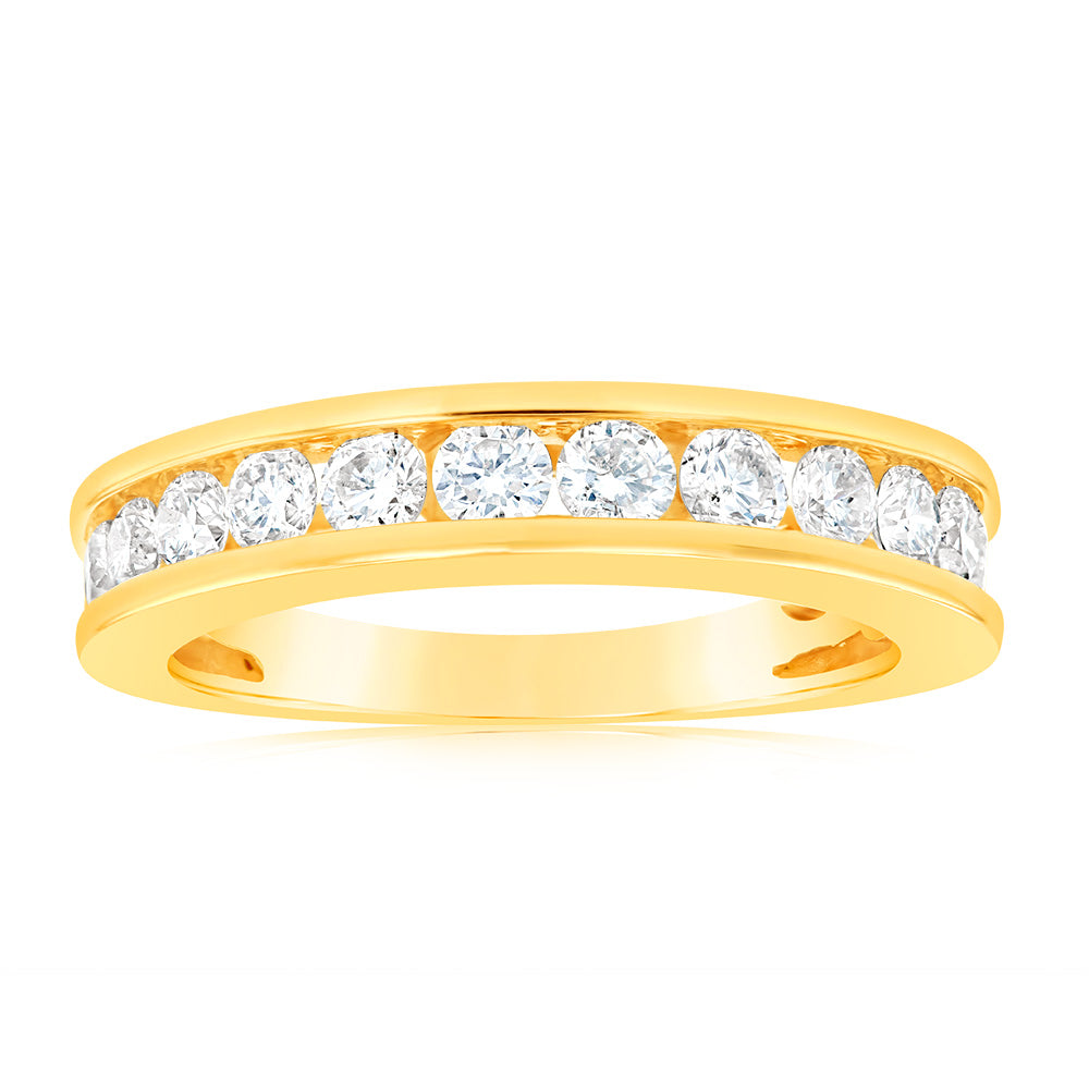 1 Carat Diamond Eternity Ring in 10K Yellow Gold - Perfect for Weddings, Anniversaries & Special Occasions
