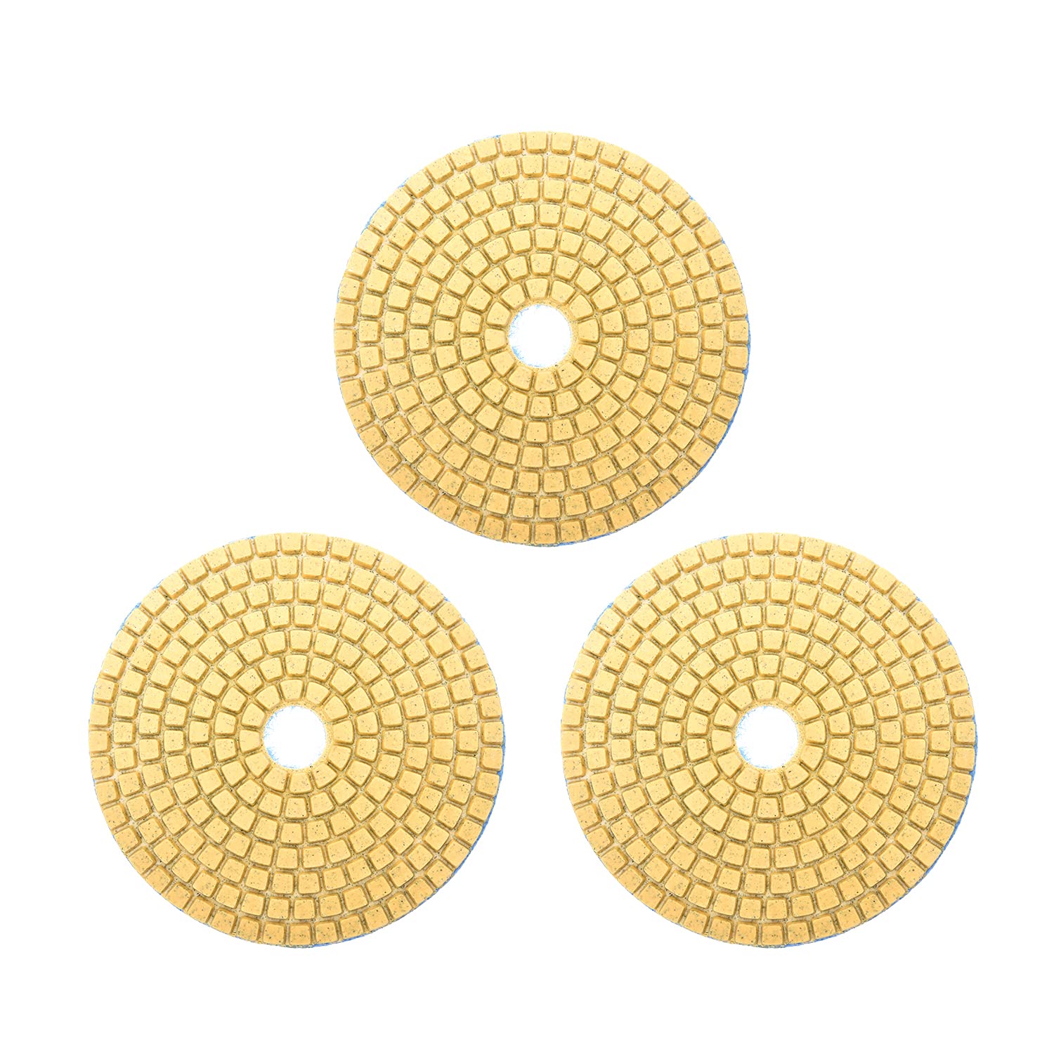 4 Inch Diamond Polishing Pads Set - 50 Grit Wet Polishing Discs for Granite, Marble, Concrete - Compatible with Floor Grinders & Polishers (3-Piece) - Perfect for Countertop Refinishing & Tile Restoration