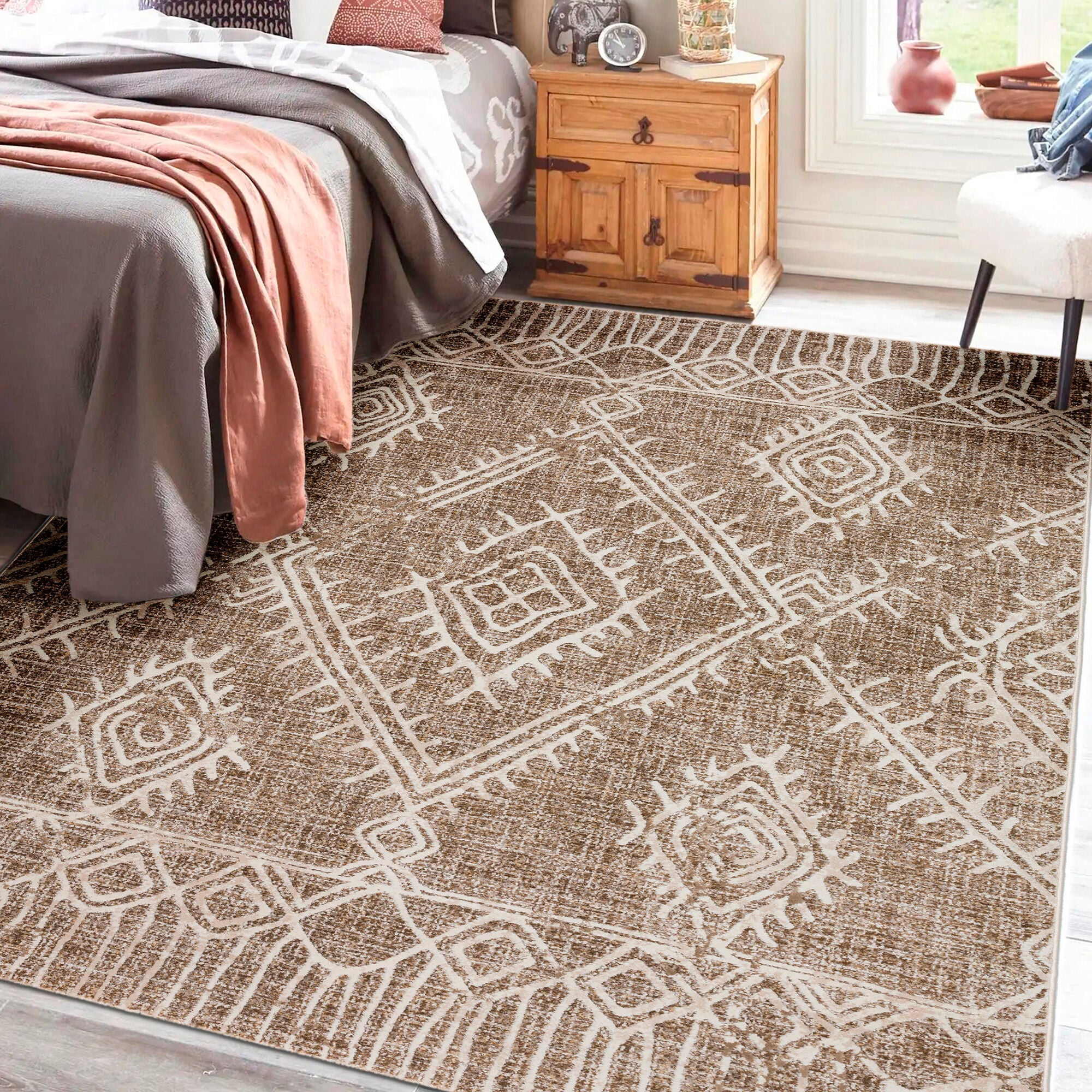 Handmade Izmir Iz1 Rug - Premium Turkish Wool Area Rug for Living Room, Bedroom & Dining Room - Soft & Durable Home Decor for Cozy Spaces
