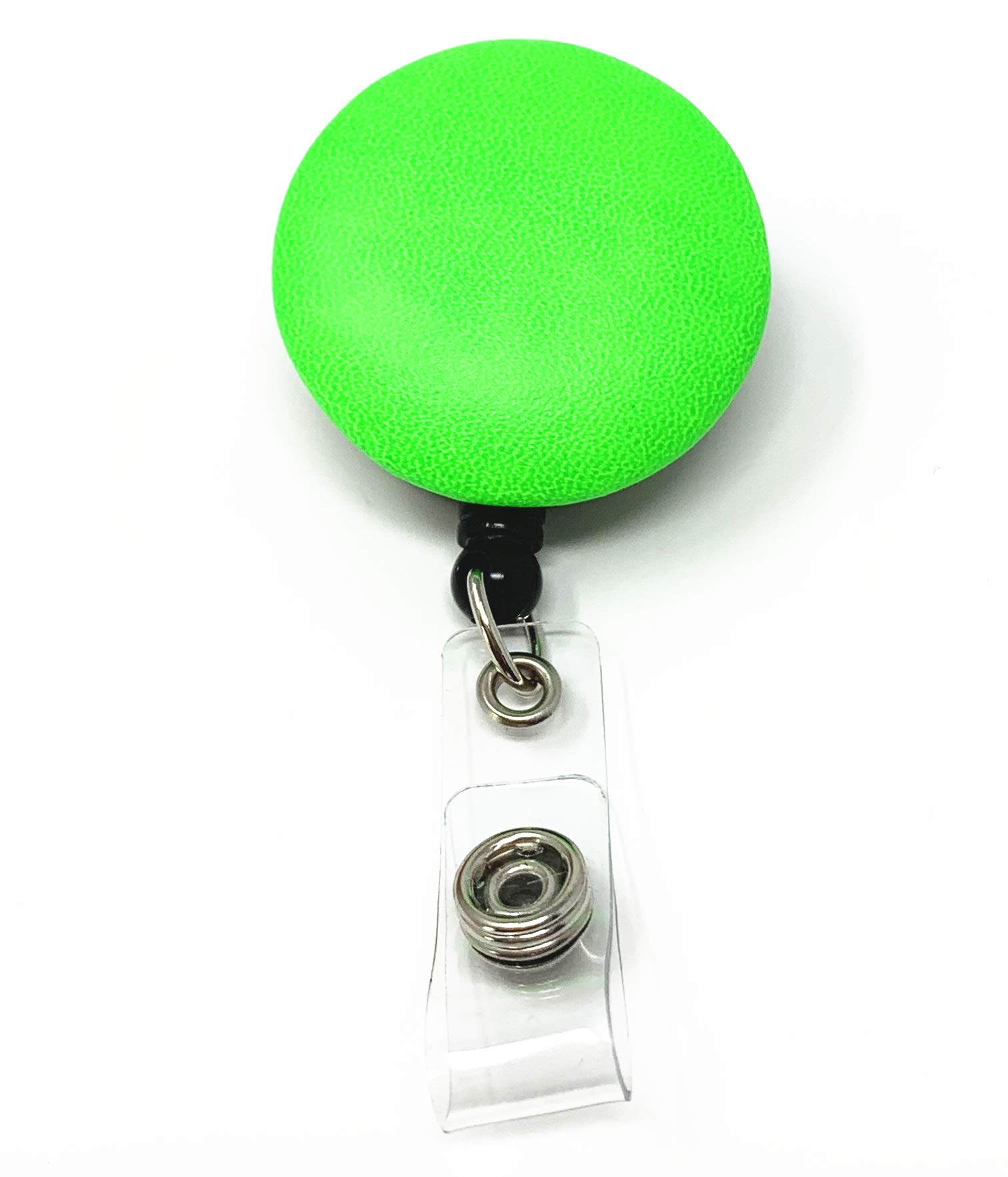 Premium Leather Retractable ID Badge Reel with 360° Swivel Clip - Lime Green | Professional Name Tag Holder for Nurses, Teachers & Office Workers