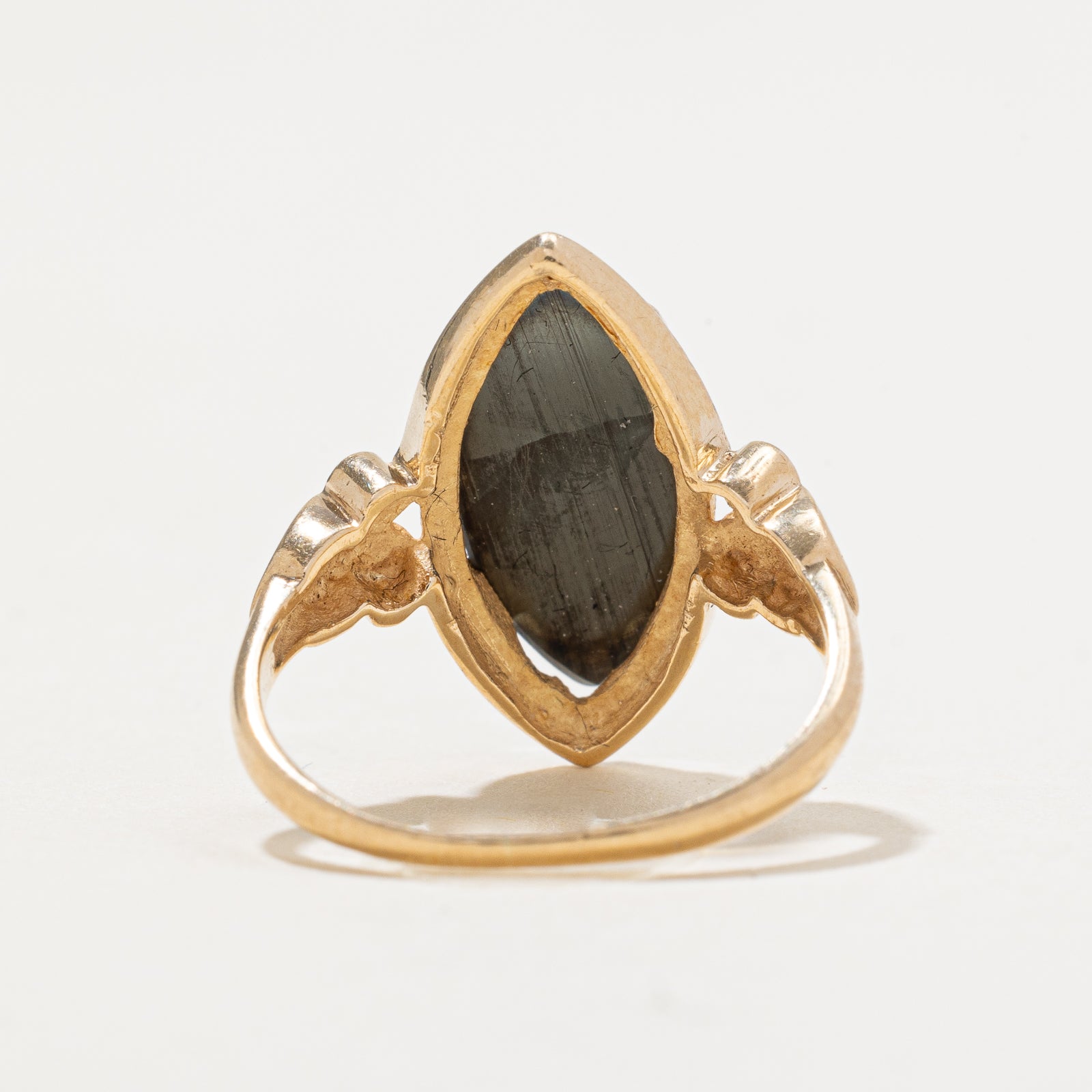 Elegant Marquise Cut Hematite Textured Ring - 5.00ct Genuine Stone - Size 4 - Perfect for Evening Wear & Special Occasions