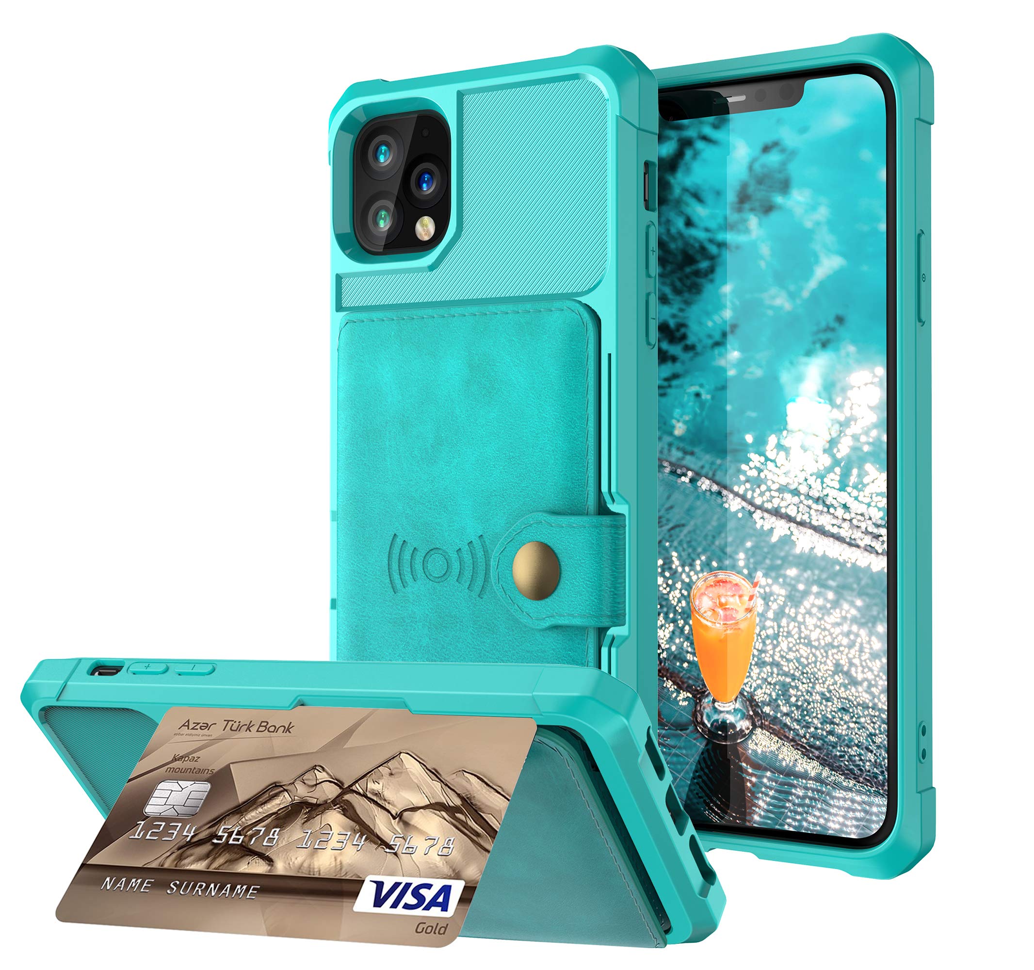 Premium Shockproof iPhone 11 Pro Max Case with Built-in Kickstand & Credit Card Holder - Durable Protective Cover for Men, Women, Teens (Perfect for Work, Travel & Everyday Use)