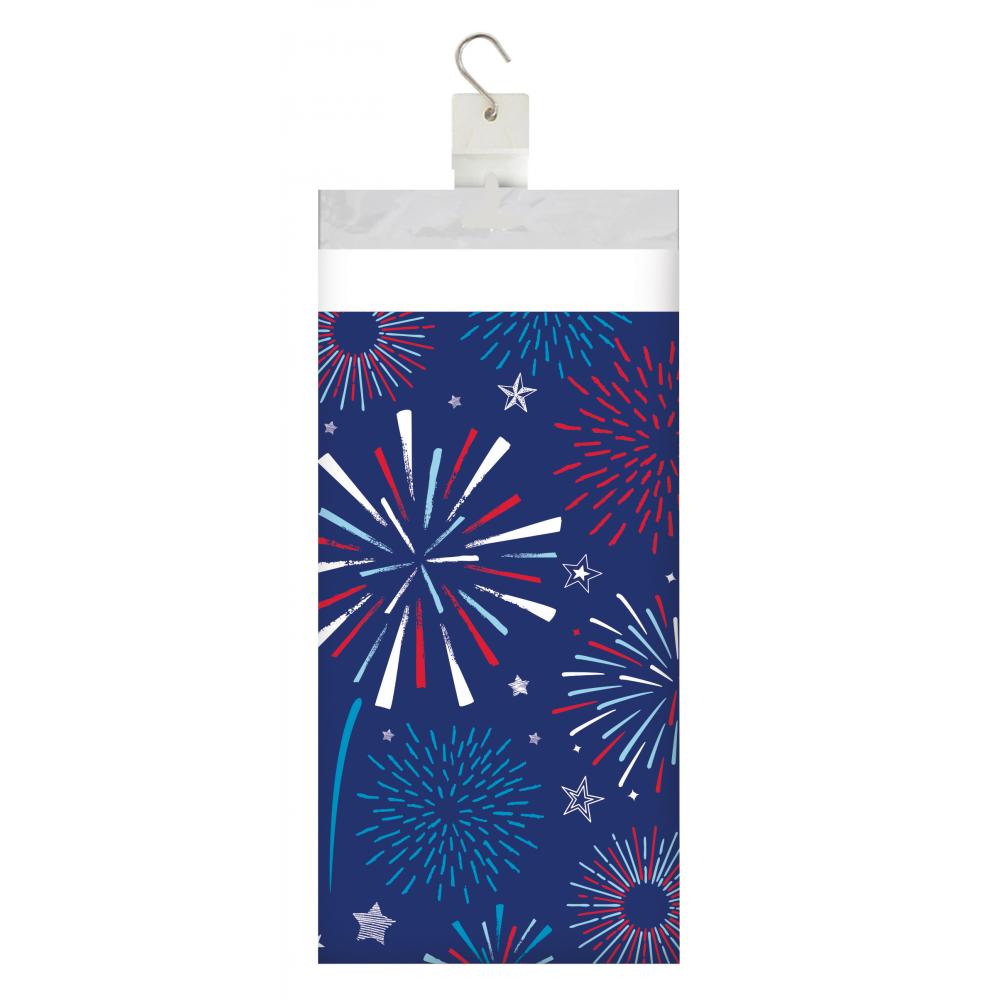 12-Piece Bulk Patriotic Party Paper Tablecover Border Print, 54