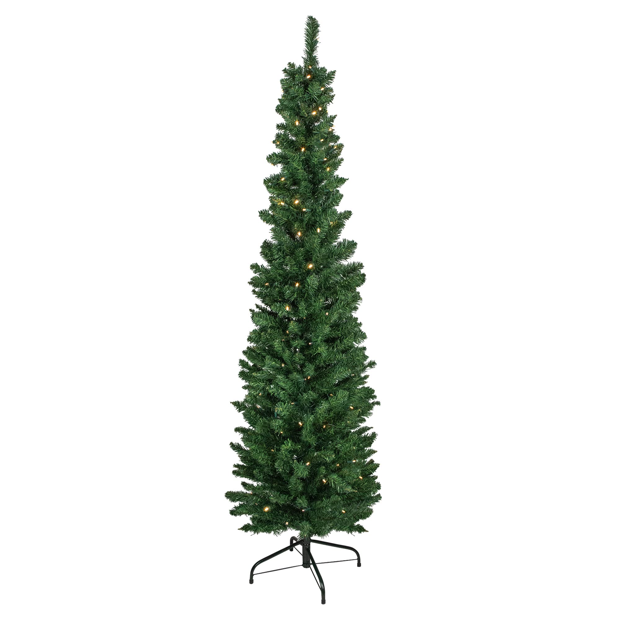 6 ft Pre-Lit Artificial Christmas Tree - Northern Balsam Fir Pencil Tree with 21