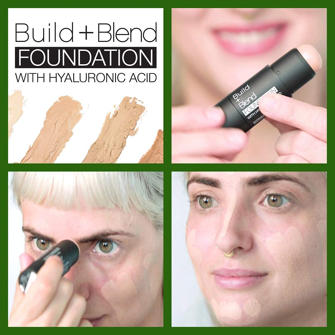 Palladio BUILD + BLEND Foundation Stick & Contour Stick for Face - Professional Makeup for Flawless Coverage, 0.25 Oz (Cinnamon) - Ideal for Everyday Wear, Photo Shoots & Special Occasions