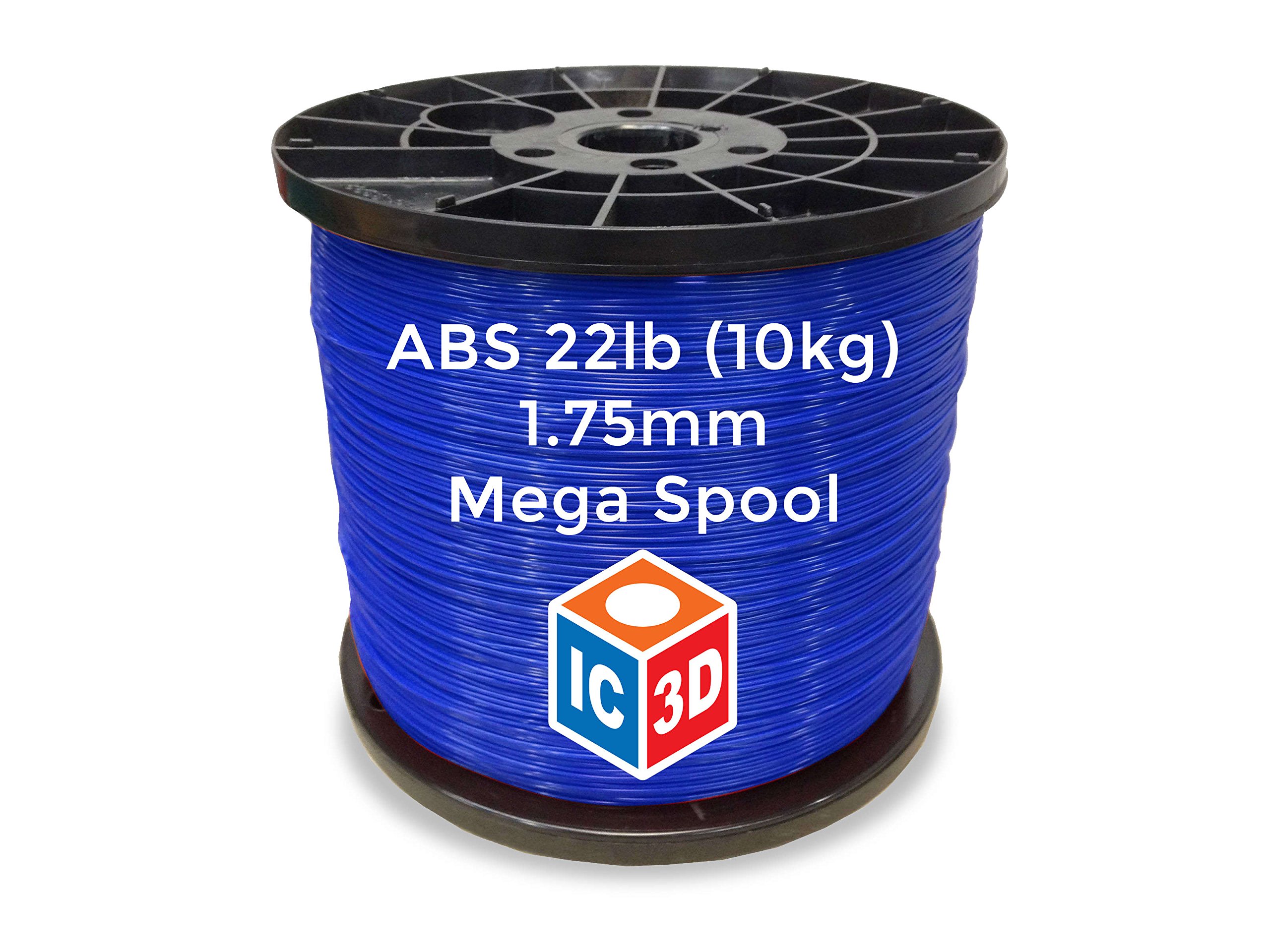 Premium Blue 1.75mm ABS 3D Printer Filament - 10kg Mega Spool | ±0.05mm Dimensional Accuracy | High-Quality Professional 3D Printing Material | Made in USA | Perfect for Large-Scale 3D Printing Projects, Cosplay Props & Functional Prototypes