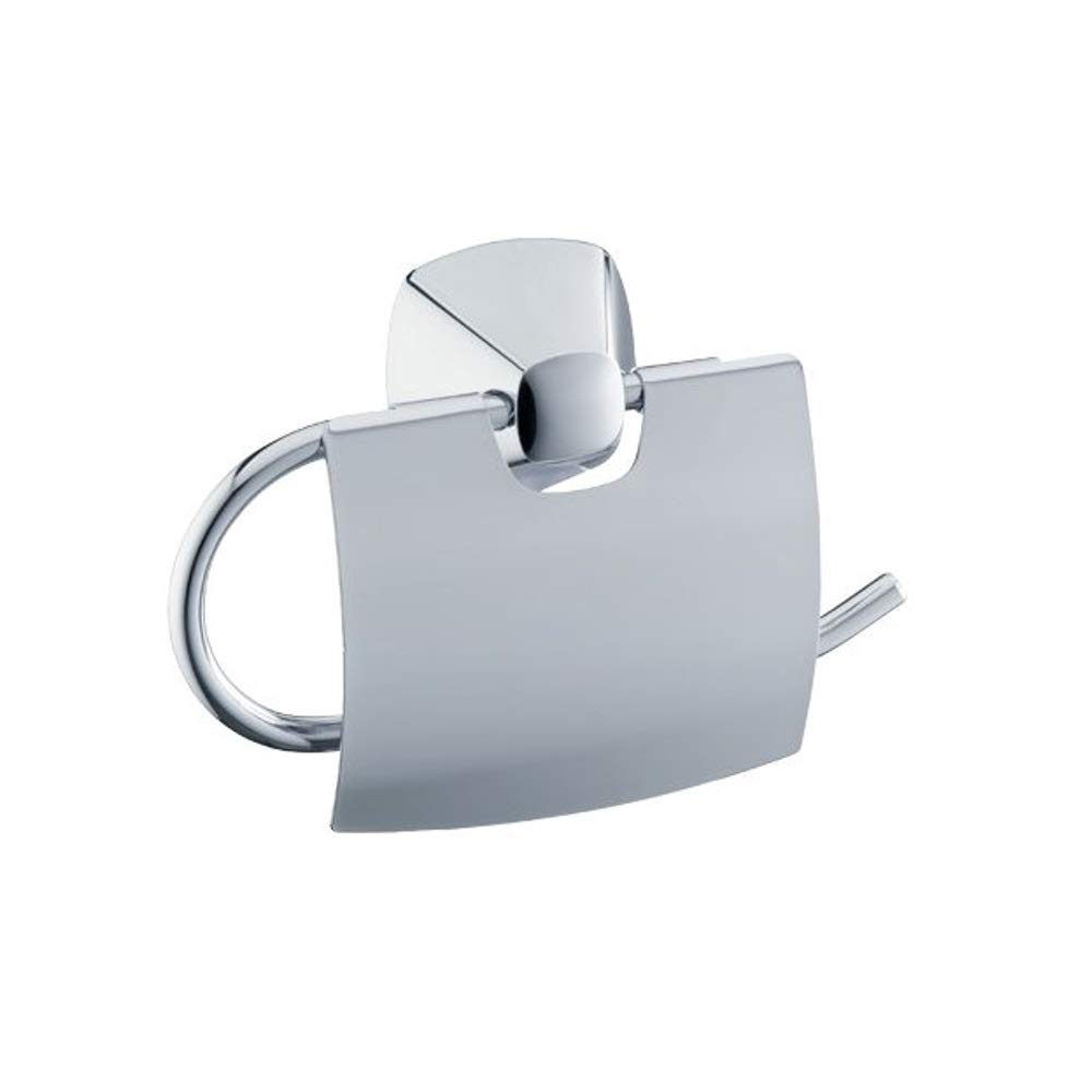 2760 City.2 Chrome Toilet Paper Holder with Lid - Modern Bathroom Tissue Dispenser for Home, Office & Restrooms - Easy Installation & Space-Saving Design