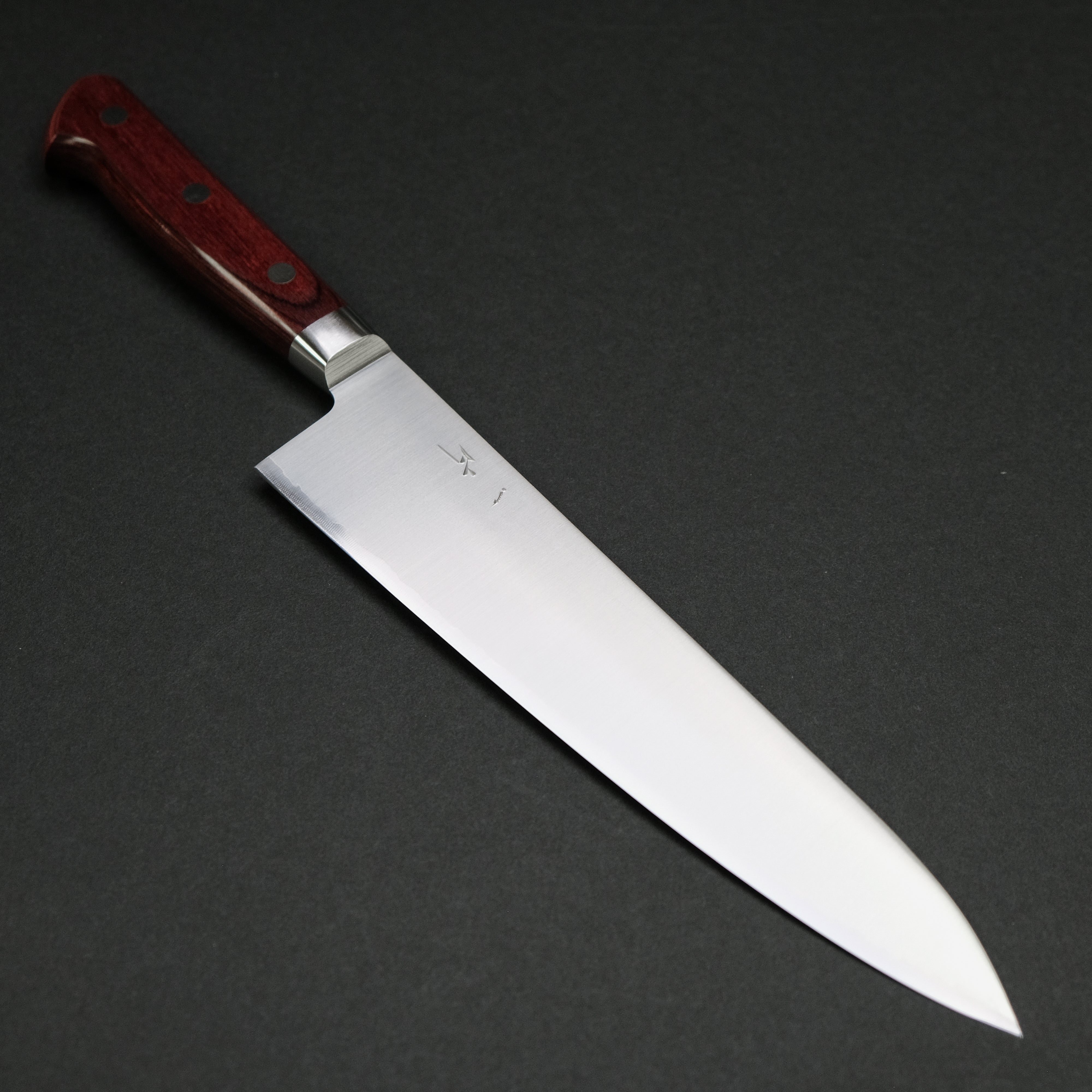 Hitohira TP Gyuto 210mm Japanese Chef Knife with Wine Pakka Handle - Professional Kitchen Knife for Slicing, Dicing & Meat Cutting