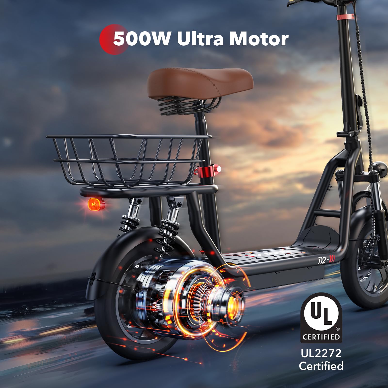 iScooter Electric Scooter with Seat - 37/21 Miles Long Range, 28/19/15.6 MPH Top Speed, 14