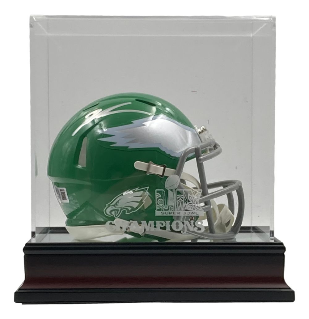 Jalen Carter Autographed Philadelphia Eagles Kelly Green Mini Helmet with Super Bowl LIX Case - Authentic NFL Collectible for Fans, Display, and Memorabilia Collection
