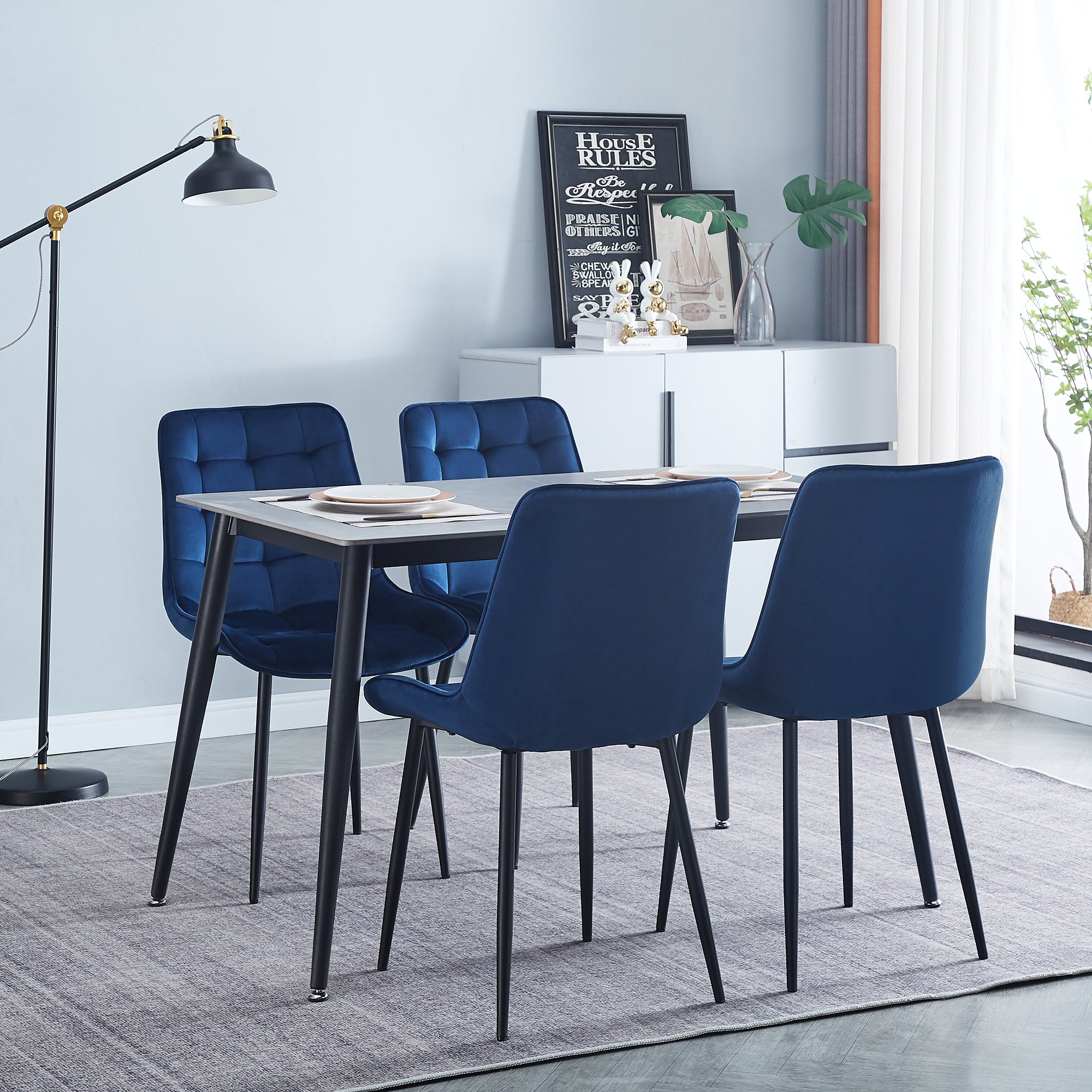 Modern Blue Dining Chairs Set of 2 - Contemporary Style with Advanced Technology - Perfect for Restaurants, Cafes, Bars, Offices & Living Rooms - Easy Assembly & Sturdy Design - Ideal for Home Dining & Commercial Spaces