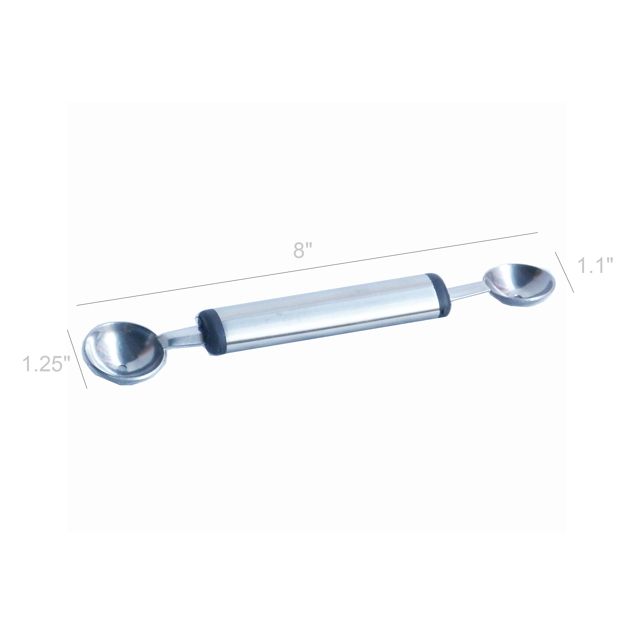 FixtureDisplays® Double-Ended Fruit & Ice Cream Scoop - Stainless Steel Melon Baller for Perfect Scoops - Ideal for Ice Cream, Gelato, Melons & Fruit Salads