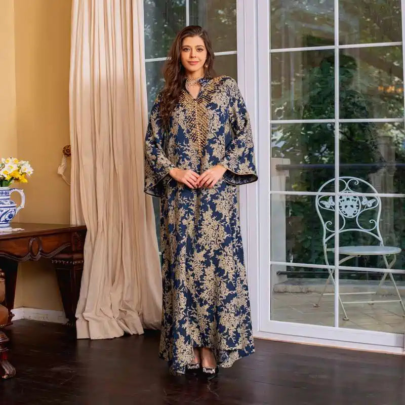 Elegant Eid Kaftan Dress for Women - Embroidered Beaded Doris Caftan | Perfect for Eid Celebrations, Weddings & Special Occasions