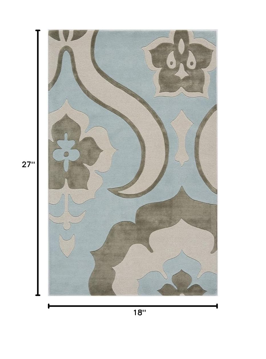 Rugs America Millennium Area Rug 18x27 Inches - Hawaiian Breeze Design Non-Slip Living Room Rug for Bedroom, Office & Home Decor