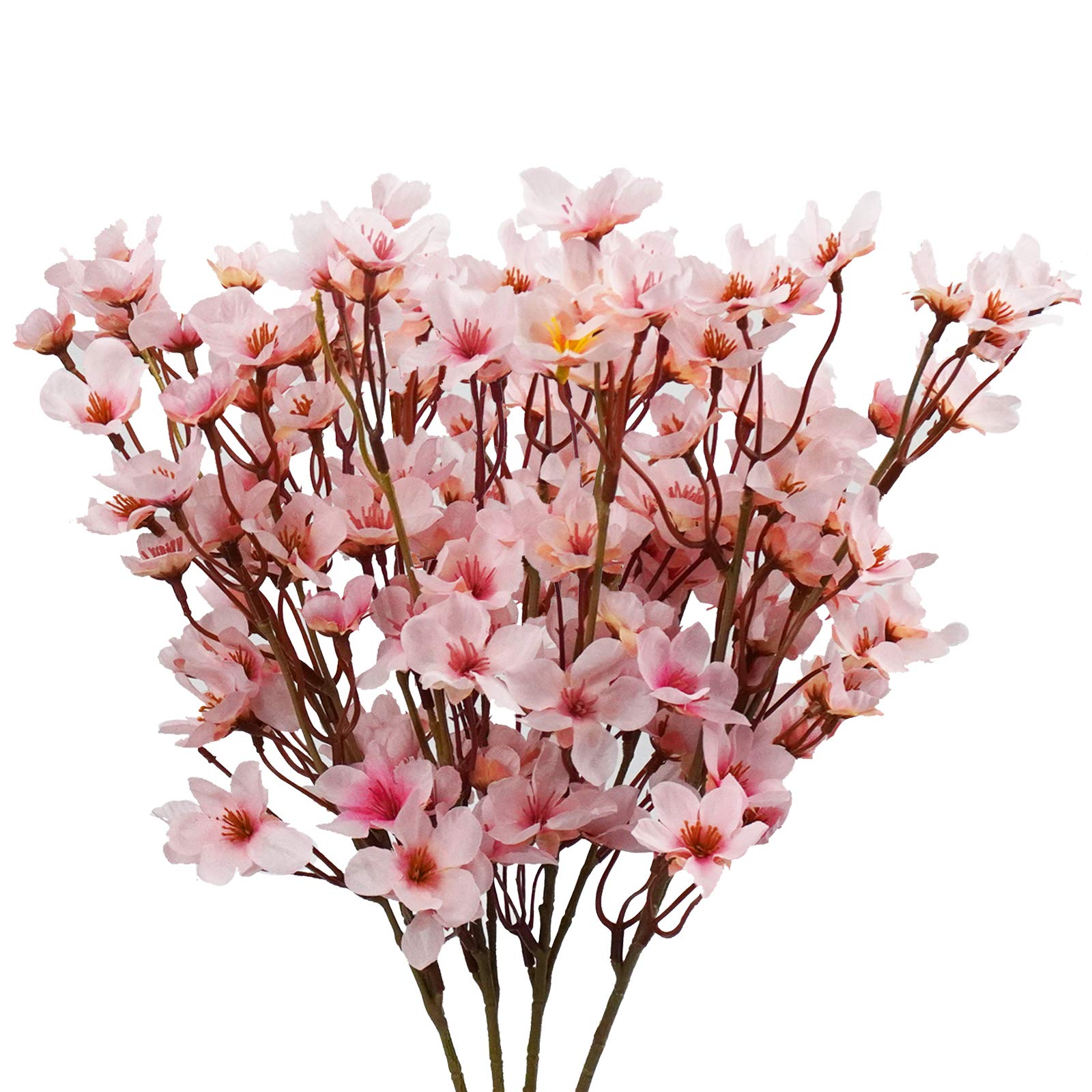 4Pcs Artificial Cherry Blossom Silk Flowers - Realistic Fake Peach Blossom Branches for DIY Home Decor, Wedding Centerpieces, Spring Party Arrangements - Perfect for Indoor Garden, Tabletop Display, and Seasonal Home Styling