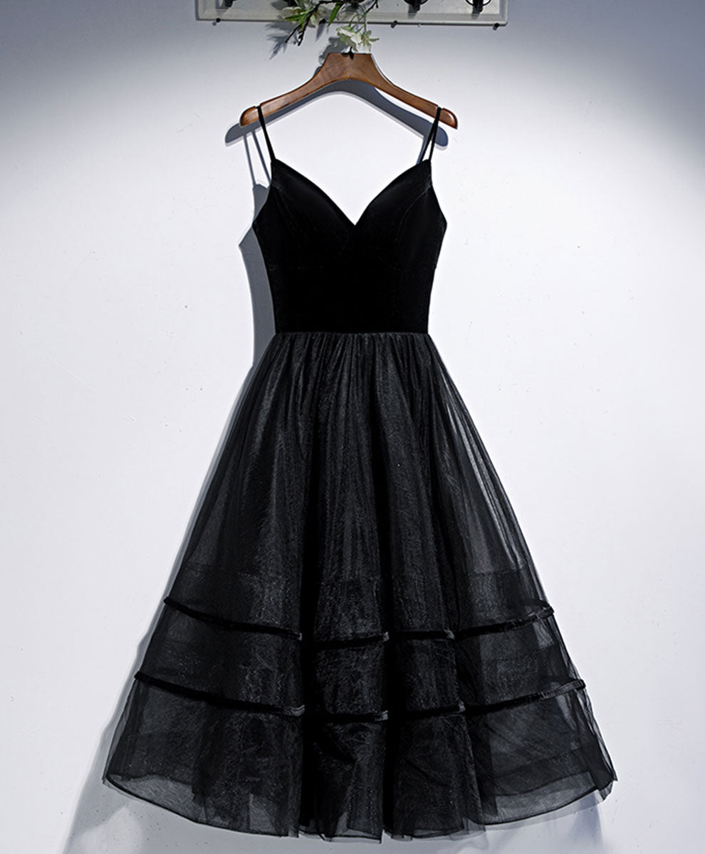 Elegant Black V-Neck Tulle Short Prom Dress for Homecoming & Party | Women's Formal Evening Gown for Dances, Weddings & Special Occasions