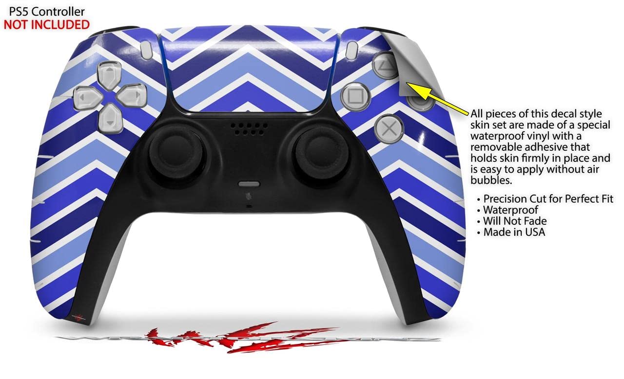 PS5 DualSense Controller Skin Wrap - Zig Zag Blues for Gaming Protection