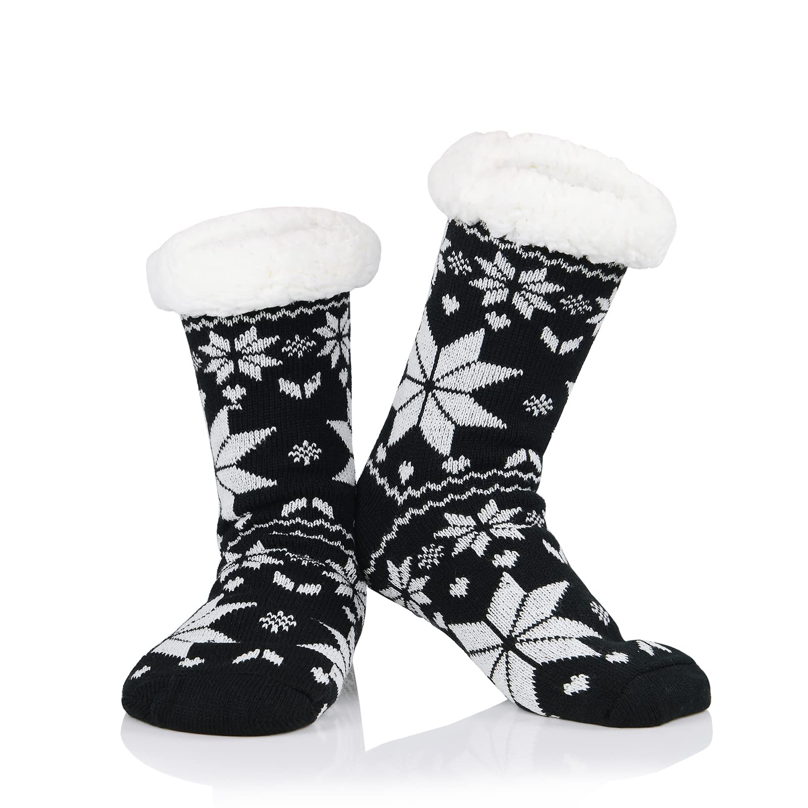 Cozy Women's Fuzzy Socks - Winter Warm Furry House Slippers | Non-Slip Indoor & Athletic Socks for Christmas Gifts | Perfect for Lounging, Yoga & Cold Weather Comfort