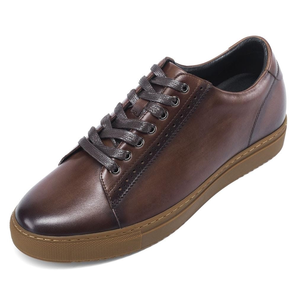 CHAMARIPA Men's Invisible Elevator Shoes - Height Increasing Sneakers with Hidden Heel (Adds 2-3 Inches) - Comfortable Lifting Shoes for Work, Dating & Formal Events
