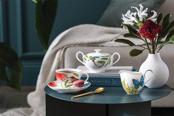 Amazonia Anmut Teacup Set of 2 - Elegant Porcelain Tea Cups for Afternoon Tea, Coffee, or Gift Giving - Perfect for Home, Cafe, or Special Occasions