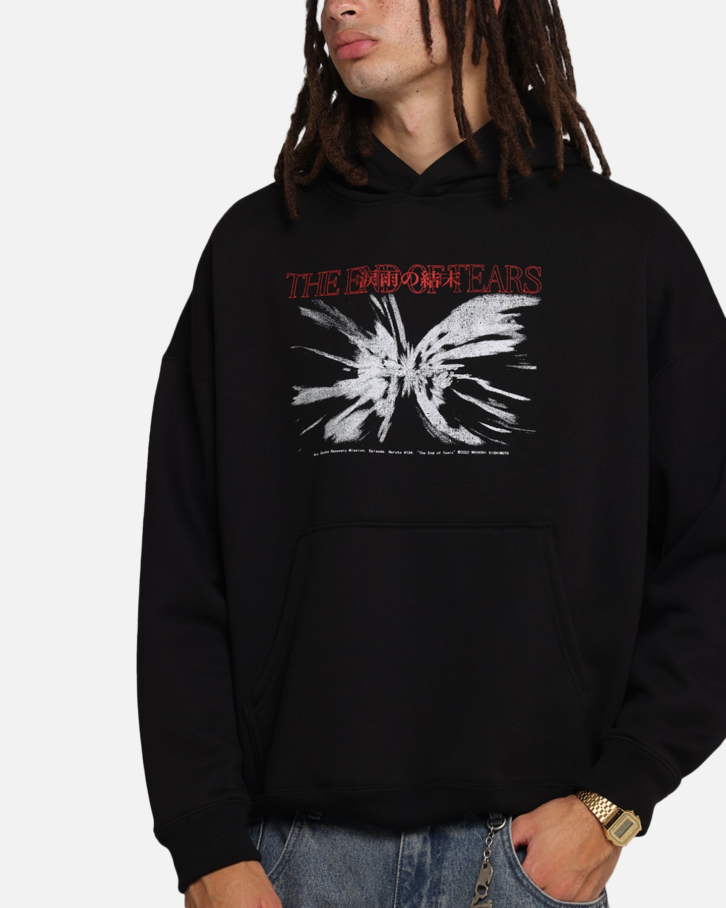 73 Studio X Naruto The End Of Tears Premium Hoodie Black - Anime Cosplay Hooded Sweatshirt for Men & Women - Perfect for Conventions, Gifts, and Casual Wear
