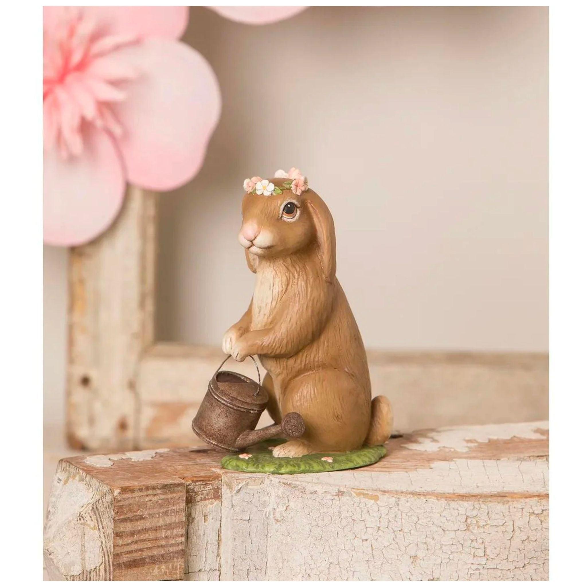 Adorable Bunny with Watering Can Garden Statue - Cute Outdoor Decor for Flower Beds, Patio & Lawn - Perfect Spring & Easter Decoration