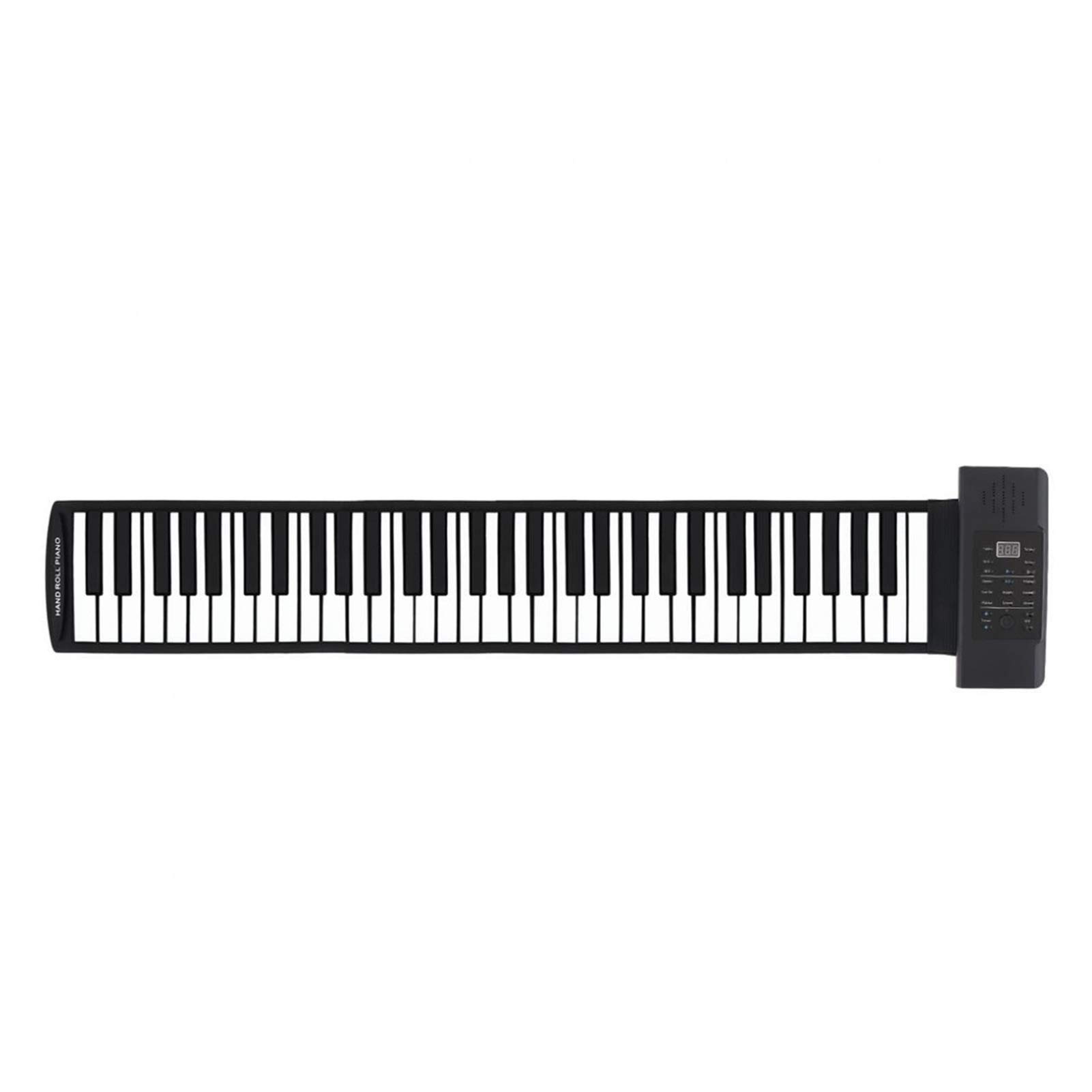 WERTYU Hand-Rolled Piano - 61 Key Roll Up Electronic Keyboard | Portable, Rechargeable & Flexible Silicone Piano for Travel, Home Practice & Outdoor Performances | Perfect Gift for Musicians & Beginners