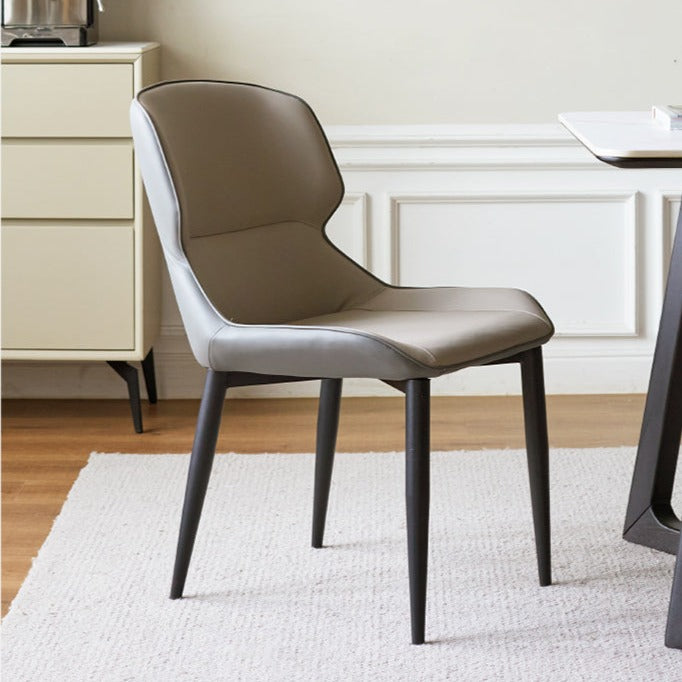 Premium Organic Leather 4-Piece Dining Chair Set - Modern Light Luxury Design for Living Room, Dining Room & Office Decor