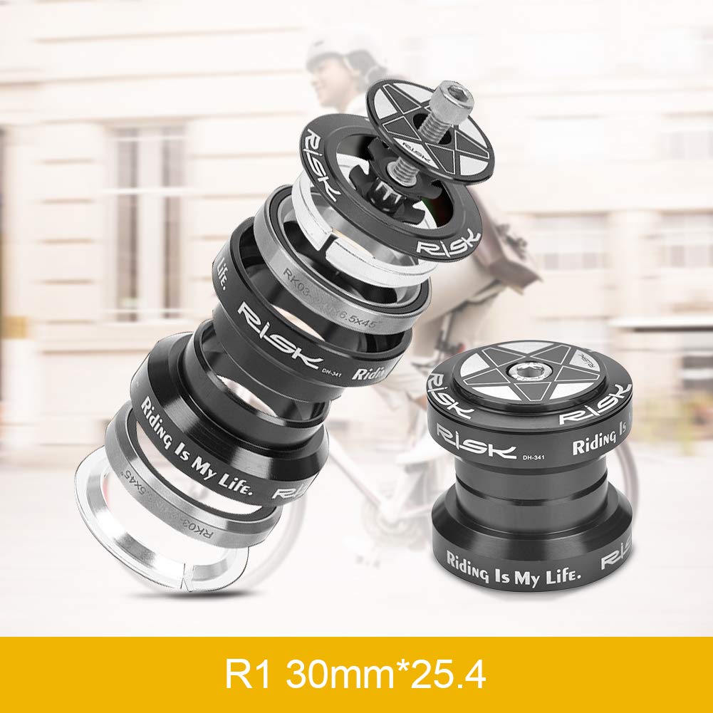 34mm Aluminum Alloy Bicycle Headset - 28.6mm Straight Fork Bearing Steering Stem Bearings for Road & Mountain Bikes - Durable Bike Headset Replacement Part for Smooth Steering