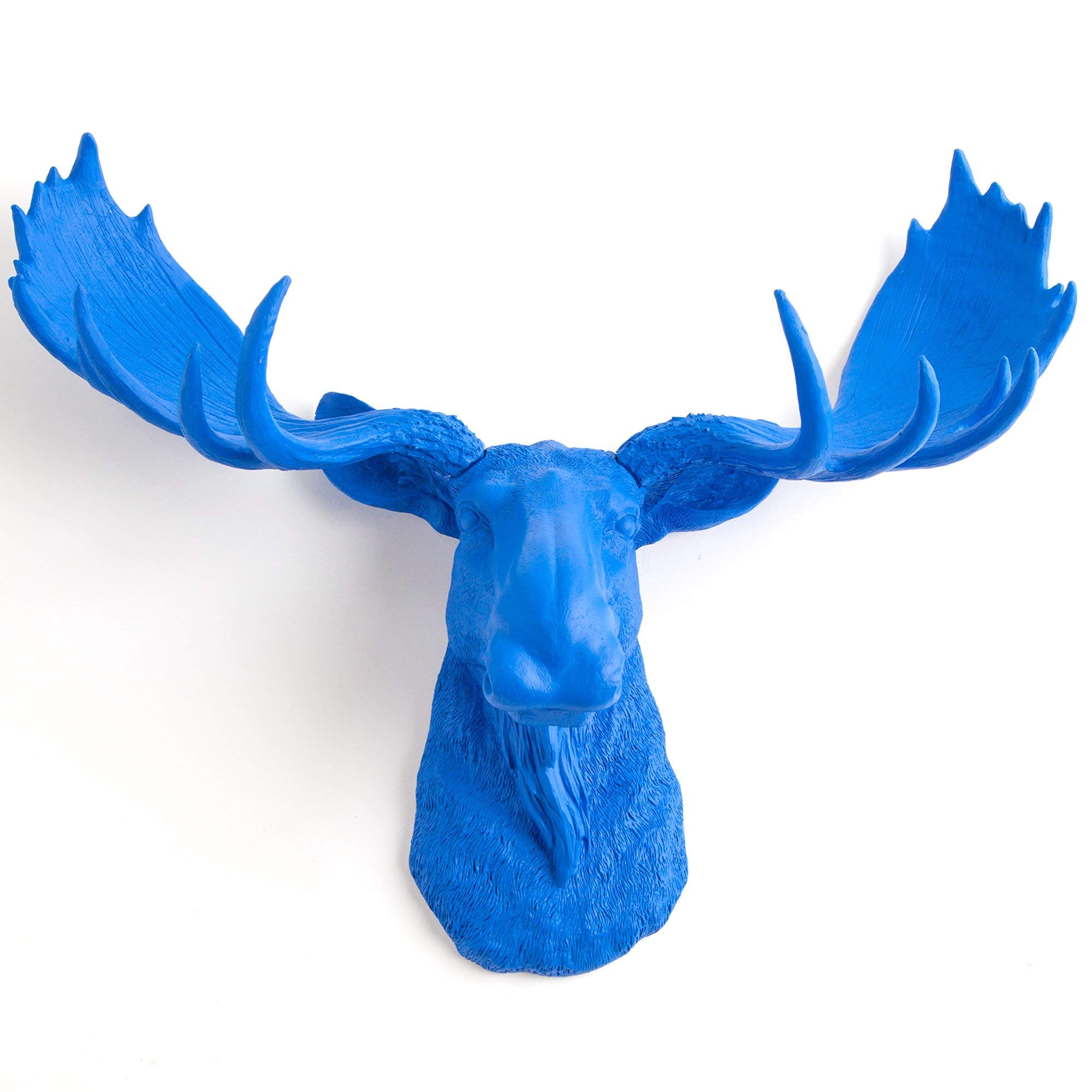 Hand-Painted Modern Moose Head Wall Art - Rustic Farmhouse Decor 'The Maxwell' with Antlers for Living Room, Bedroom & Cabin Style Interiors