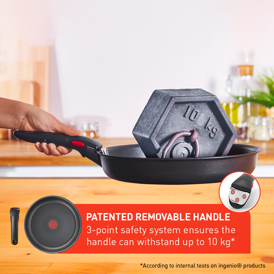 Tefal Ingenio Unlimited Induction Non-Stick 3-Piece Frypan Set - Perfect for Home Cooking, Professional Kitchens & Induction Stovetops
