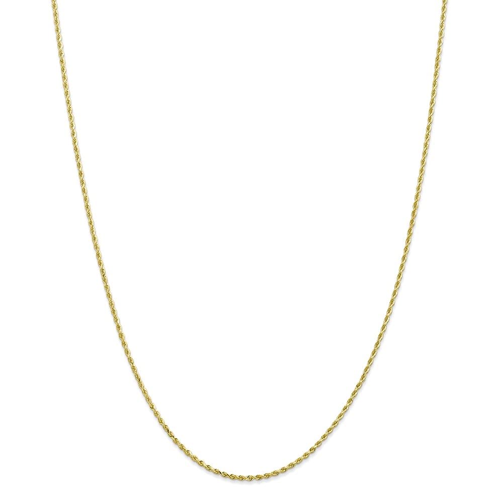 10K Yellow Gold 1.5mm Diamond-Cut Rope Chain Necklace for Women - Dainty Fine Jewelry Gift for Her - Perfect for Everyday Wear, Special Occasions & Gifts