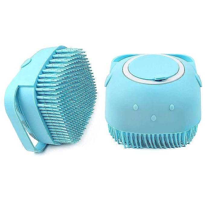 **Kruptl Silicone Body Scrub Brush with Shampoo Dispenser - Soft Exfoliating & Massaging Bath Brush for Smooth Skin - Shower & Bathroom Accessories (Multicolor, Pack of 1) - Perfect for Spa, Exfoliation & Relaxing Self-Care**