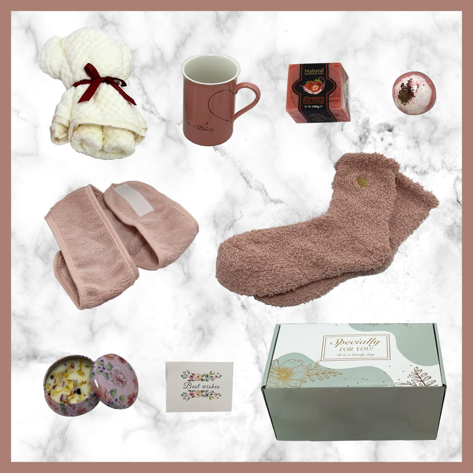 Luxury Spa Gift Baskets for Women - Relaxing Self Care Birthday & Get Well Soon Gifts - Scented Bath Gift Box Set for Christmas, Thanksgiving, Valentine's Day - Perfect for Home Relaxation, Stress Relief & Pampering Gifts