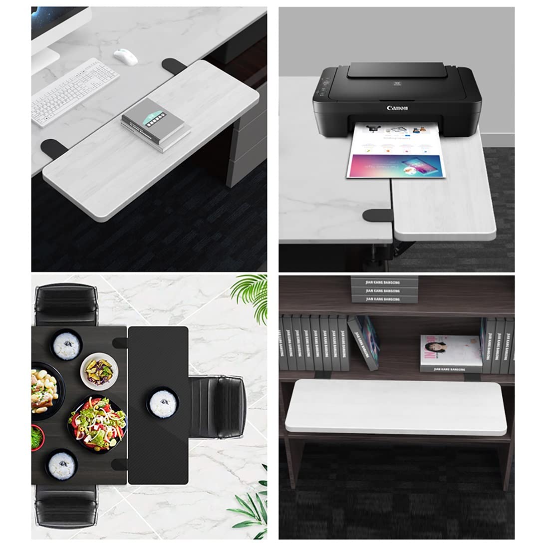 Ergonomic Keyboard Tray - Adjustable Clamp-On Desk Extender with No Drilling Installation, Perfect for Home Office & Workspace - Space-Saving Side Table for Computers, Laptops & Office Accessories