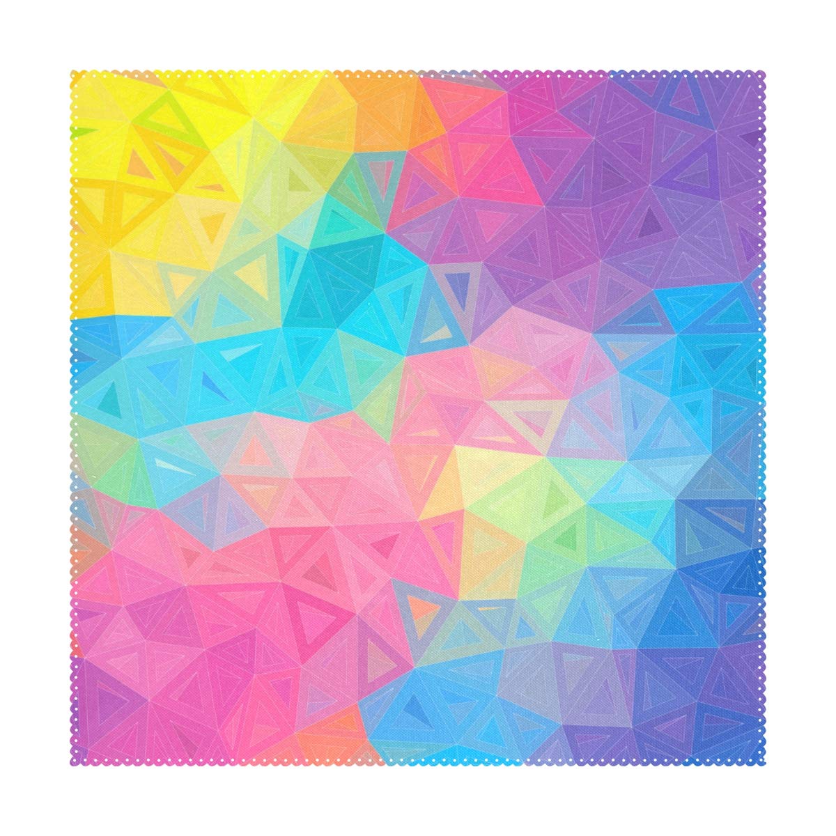 VALLER Abstract Triangle Placemats Set of 4 - Colorful Heat-Resistant Non-Slip Dining Table Mats for Kitchen Decor - Perfect for Dinner Parties, Holiday Meals & Everyday Use