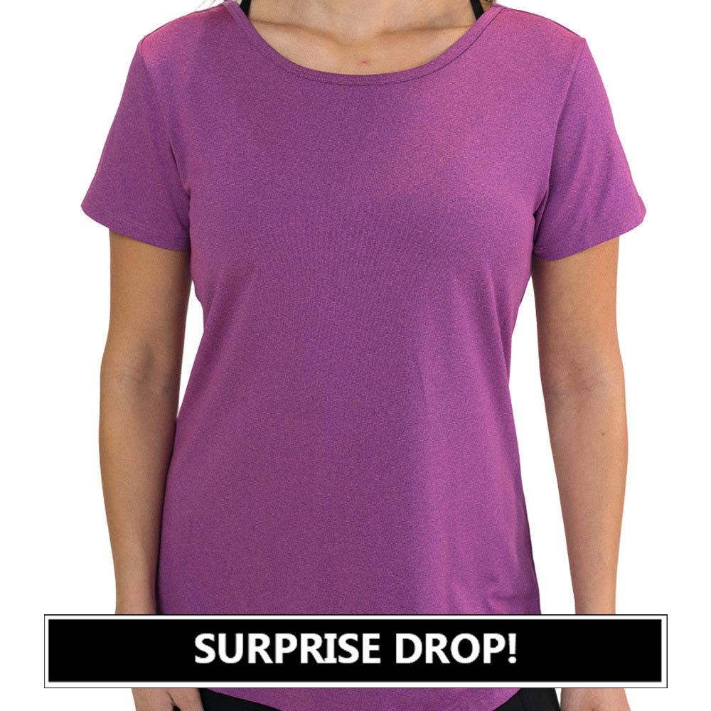 Performance Tee - Heather Magenta | Moisture-Wicking Activewear for Gym, Running & Yoga | Women's Athletic T-Shirt